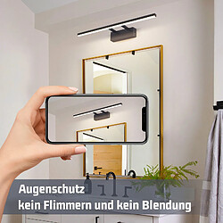 Avis ZMH Applique Murale LED à Miroir 60CM - Lampe de Salle de Bain 13W Noir Mat et Blanc Neutre pour Cuisine et Couloir