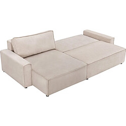 Avis Palozi Sofa Canapé d'angle convertible en tissu texturé [ ]Montaigne[ ] - 4 places - Beige