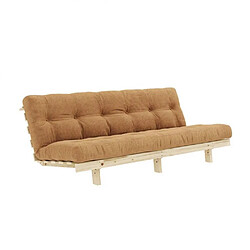 Inside 75 Banquette convertible futon LEAN bois de pin coloris caramel 130x190 cm