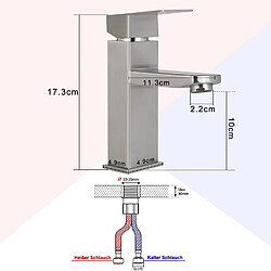 Acheter ZMH Robinet d'évier en acier inoxydable haut de gamme avec mitigeur monocommande pour eau chaude et froide