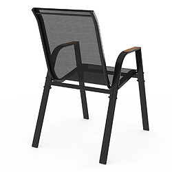 Idmarket market Lot de 6 chaises de jardin NOUMEA - Noir et Bois pas cher
