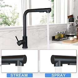 Robinet de Cuisine Extractible avec Douchette et 2 Modes de Jets - ZMH pas cher