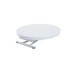 Inside 75 Table basse ronde extensible - Blanc