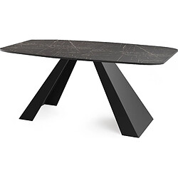 Wfl group Table à manger extensible - Marbre noir