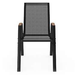 Avis Idmarket market Lot de 6 chaises de jardin NOUMEA - Noir et Bois