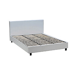 Le Quai Des Affaires Lit ATLANTA 160x200 + 1 sommier + 1 matelas CARLTON / Blanc