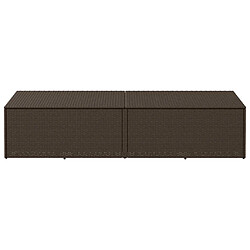 Avis vidaXL Boîte de rangement de jardin marron 220x50x58 cm résine tressée