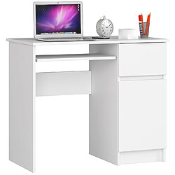 Other Brands Bureau Informatique - GST - 90 cm - Blanc Mat - 1 Tiroir - Design Contemporain