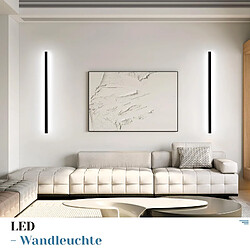 Avis ZMH Applique Murale LED Moderne 100CM en Métal Noir - Éclairage Intérieur 32W pour Salon et Cuisine