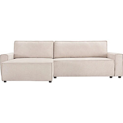 Palozi Sofa Canapé d'angle convertible en tissu texturé Montaigne - 4 places - Beige