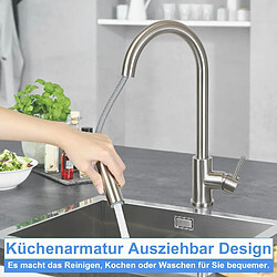Acheter ZMH Robinet de Cuisine en Acier Inoxydable avec Douche Extractible et Rotation à 360°, 2 Jets