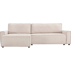 Palozi Sofa Canapé d'angle convertible en tissu texturé [ ]Montaigne[ ] - 4 places - Beige Canapé d'angle - Convertible - Tissu texturé beige - 282 x 153 x 93 cm