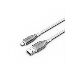 CYGNETT Câble Lightning vers USB-A 2,4A 12W Série Armoured Charge et Synchronisation 2m Blanc