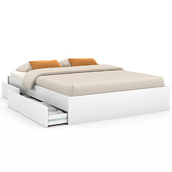 Idmarket Cadre de lit double 4 tiroirs