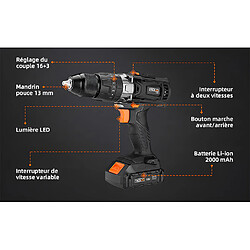 Homimaster TACKLIFE 18 V Visseuse Percussion pas cher