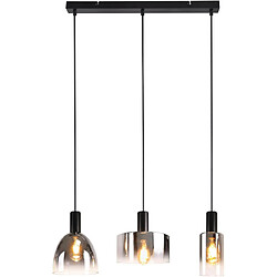 ZMH Suspension industrielle de salle à manger 3/4 flammes E27 en gris fumée 180CM