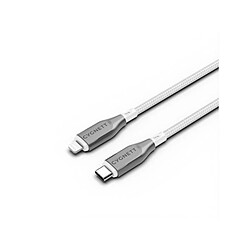 CYGNETT Câble Lightning vers USB-C 30W Série Armoured Charge et Synchronisation 2m Blanc