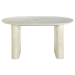 Pegane Table à manger ovale extensible - Travertin