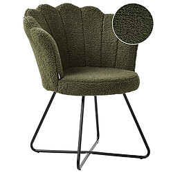 Beliani Fauteuil LOVELOCK Bouclé Vert foncé