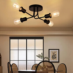 Avis ZMH Plafonnier Vintage Noir E27 pour Salon, Chambre et Couloir - Éclairage Industriel