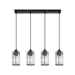 ZMH Lampe Suspendue Moderne 4 Flammes Noire pour Salle à Manger et Salon