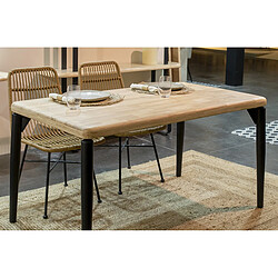 Acheter Pegane Table à manger rectangulaire - Chêne nordique noir