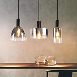 ZMH Suspension industrielle de salle à manger 3/4 flammes E27 en gris fumée 180CM