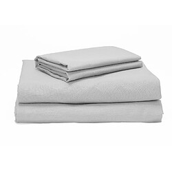 Parure de draps 135x190cm| PIKOLIN HOME| 100% Coton| Percale| Gris
