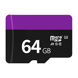 Carte micro SD haute performance, vitesse de lecture jusqu'à 100MB/S, niveau U3-64GB