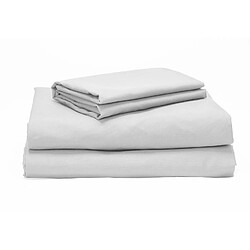 Parure de draps 180x190cm| PIKOLIN HOME| 100% Coton| Percale| Blanc
