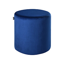 Beliani Pouf LOVETT Velours 47 cm 47 cm Bleu foncé