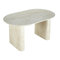 Pegane Table à manger ovale extensible - Travertin