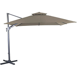 Proloisirs Parasol déporté inclinable et orientable Bioclim 3 x 3 m taupe.