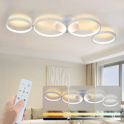 ZMH Plafonnier LED Moderne avec Télécommande - Design Circulaire à 4 Flammes pour Salon, Chambre et Cuisine