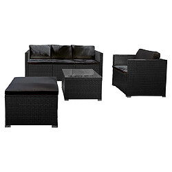 BESTMOBILIER Salon de jardin Wanaka - Résine tressée