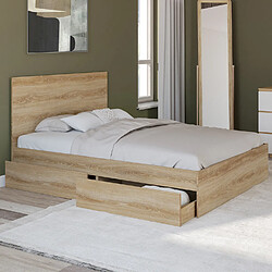 Idmarket Lit OMAHA double 4 tiroirs