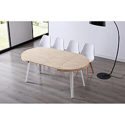 Avis Pegane Table à manger ronde extensible - Blanc