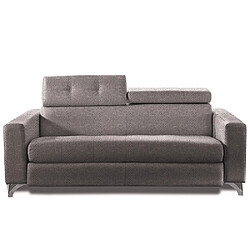 Inside 75 Canapé convertible SUÊDE express 160 cm matelas 16 cm sommier lattes tissu tweed luna gris taupe