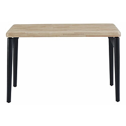 Pegane Table à manger, table de repas rectangulaire en bois coloris chêne nordique, pieds en métal noir - Longueur 120 x profondeur 60 x hauteur 76 cm