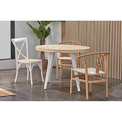 Acheter Pegane Table à manger ronde extensible - Blanc