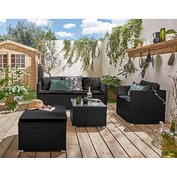 BESTMOBILIER Salon de jardin Wanaka - Résine tressée