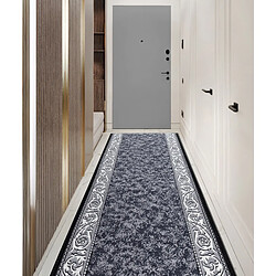 RUGSX TAPIS DE COULOIR antidérapant ROMANTIC Ornement, antidérapant gris 100cm 100x610 cm