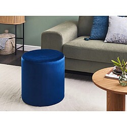 Beliani Pouf en velours bleu foncé d 47 cm LOVETT