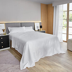 PIKOLIN Parure de draps 100% Coton 300 fils Blanc