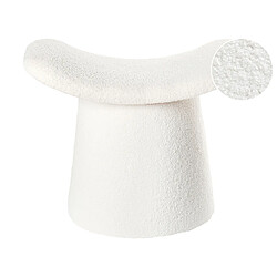 Beliani Pouf RIDDLE Bouclé 57 cm 38 cm Blanc cassé