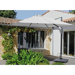 Proloisirs Parasol déporté en aluminium 3x3m Dom Ecru.