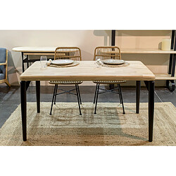 Avis Pegane Table à manger rectangulaire - Chêne nordique noir