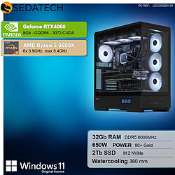 Sedatech PC Gamer XL Vision • AMD Ryzen 5 9600X • RTX4060 • 32Go DDR5 • 2To SSD M.2 • Windows 11
