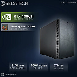 Sedatech Mini-PC, AMD Ryzen 7 9700X, RTX4060Ti, 32Go DDR5, 2To SSD, Win 11