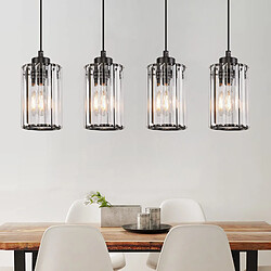 ZMH Lampe Suspendue Moderne 4 Flammes Noire pour Salle à Manger et Salon